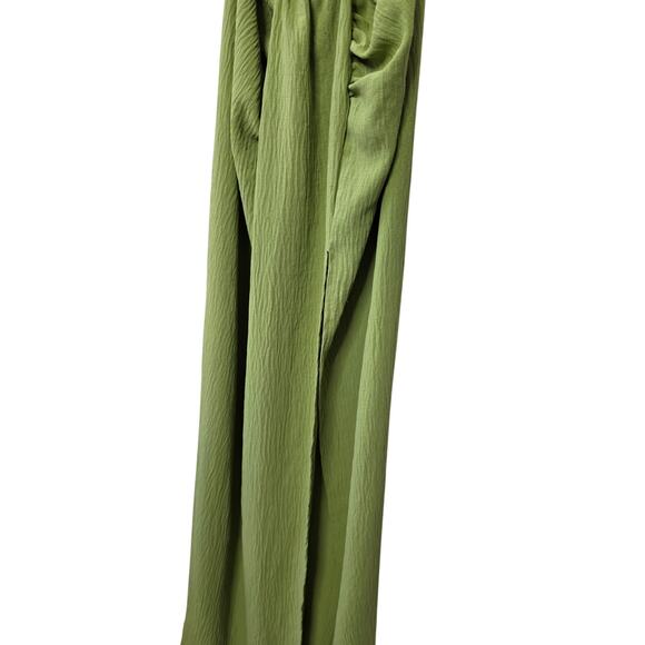 PRETTY LITTLE THING Texture Sage Side Slit Cut-Out Waist Maxi Dress - Picture 4 of 7